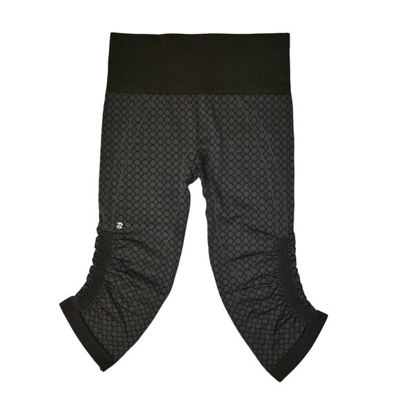 A4 Auth LULULEMON In The Flow Crop II Gray Capri Cinched Bottom Pants Size 4 - Picture 4 of 5